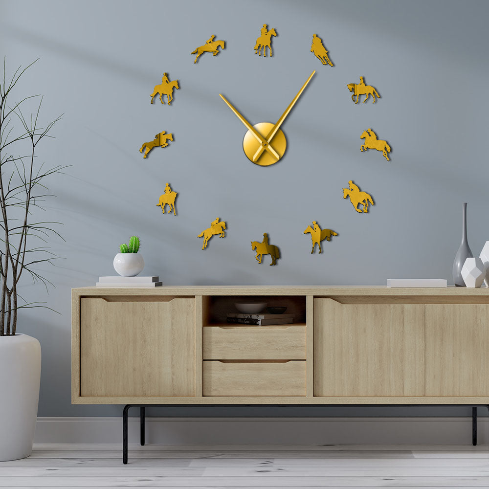 Everyday.Discount wall clock equestrianism giant diy pasting equestrian horseriding jumpings horses riding mirror arylic mural wall clocks frameless clock giant diy pasting acrylic mirror wall mounted deco analog not thicking quartz movement impressive wallclock  
