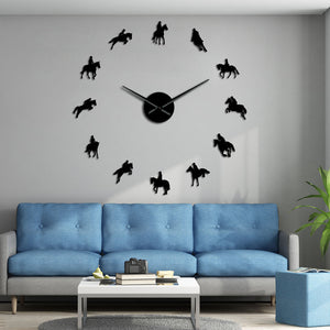 Everyday.Discount wall clock equestrianism giant diy pasting equestrian horseriding jumpings horses riding mirror arylic mural wall clocks frameless clock giant diy pasting acrylic mirror wall mounted deco analog not thicking quartz movement impressive wallclock  