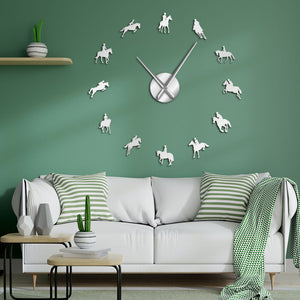 Everyday.Discount wall clock equestrianism giant diy pasting equestrian horseriding jumpings horses riding mirror arylic mural wall clocks frameless clock giant diy pasting acrylic mirror wall mounted deco analog not thicking quartz movement impressive wallclock  