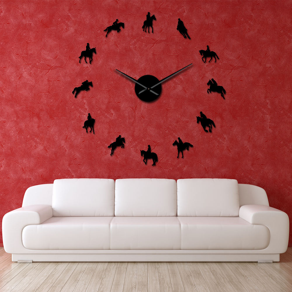 Everyday.Discount wall clock equestrianism giant diy pasting equestrian horseriding jumpings horses riding mirror arylic mural wall clocks frameless clock giant diy pasting acrylic mirror wall mounted deco analog not thicking quartz movement impressive wallclock  