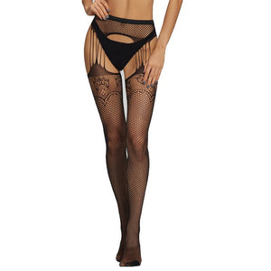 Everyday.Discount women elastic stockings transparent dark color fishnet stockings thigh sheer tights embroidery holdup pantyhose