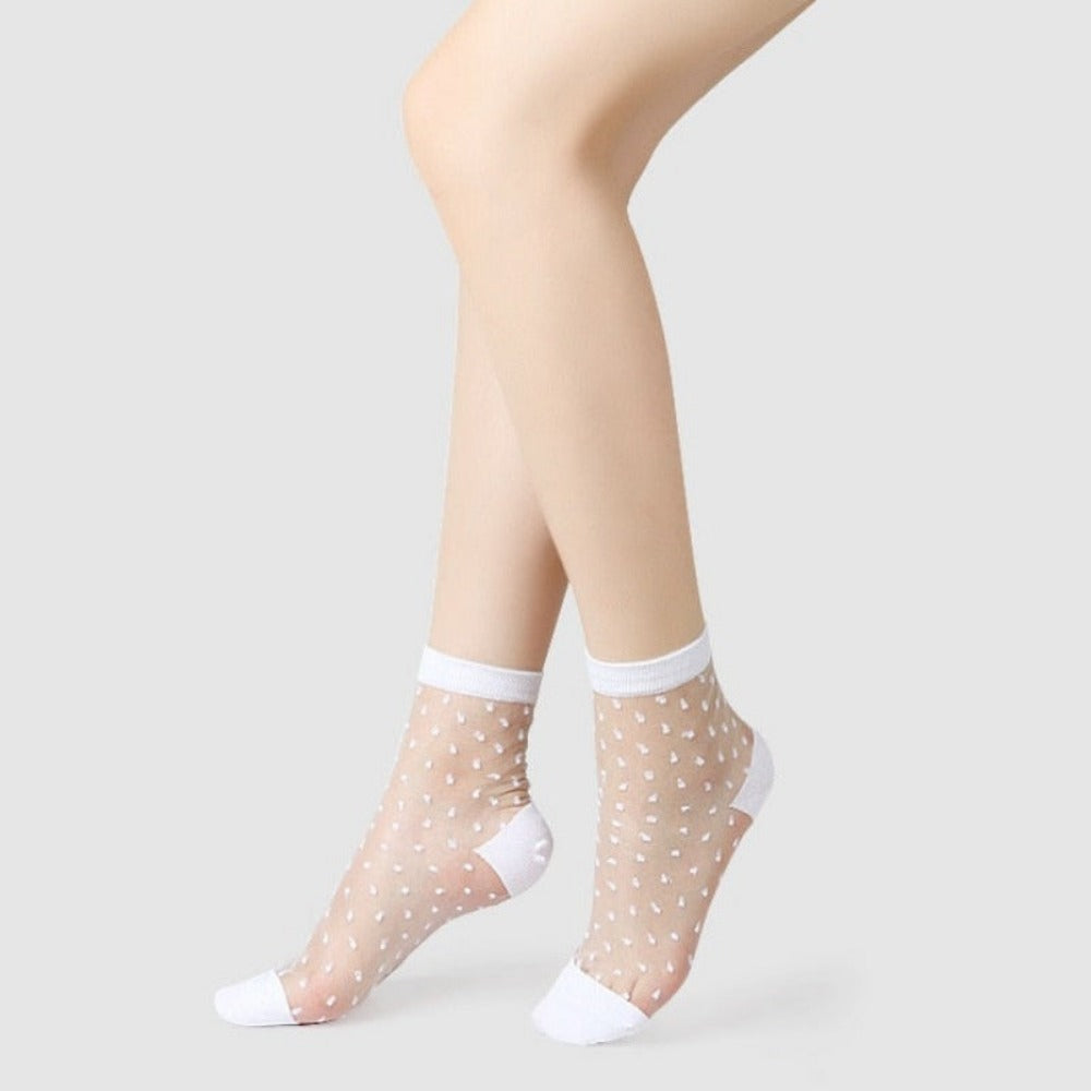 Everyday.Discount socks for women nylonic socks heels halfsocks socks polkadots spandex invisible transparent sheer ankle socks tights toesocks thin compression socks ankle length 