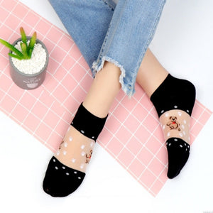 Everyday.Discount socks for women nylonic socks heels halfsocks socks polkadots spandex invisible transparent sheer ankle socks tights toesocks thin compression socks ankle length 