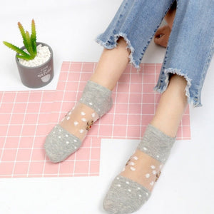 Everyday.Discount socks for women nylonic socks heels halfsocks socks polkadots spandex invisible transparent sheer ankle socks tights toesocks thin compression socks ankle length 