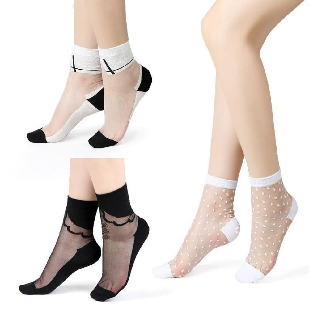 Everyday.Discount socks for women nylonic socks heels halfsocks socks spandex invisible transparent sheer ankle socks tights toesocks thin compression socks ankle length  