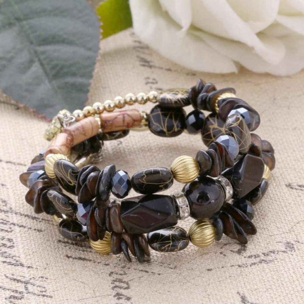 Bohemia Multilayer Crystal Stone Beads Charms Bracelets Colorful
