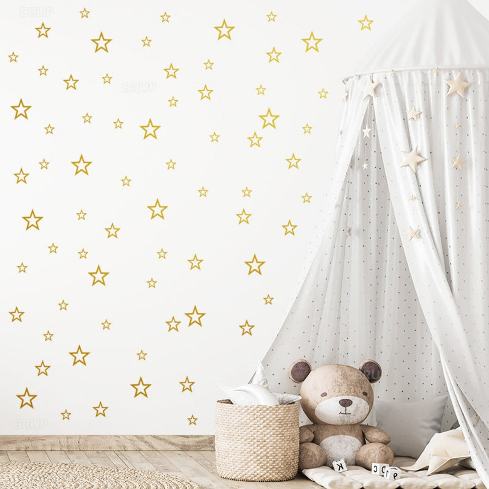 Everyday.Discount wallstickers bedroom decals silver goldcolor hollow starry decoration interior childroom kids bedroom wall vs interior decoration decals adhesive furniture window mural realistic wall ceiling cheap price cute personalized color decals 