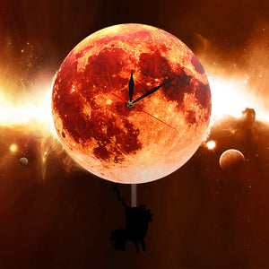 Everyday.Discount interior luminous goldcolor moon swinging pendulum wall clock vs galaxy supermoon clock interior wallclock custom designed wellness nailart deco clock wall clocks unique designed decoration analog not thicking ledlight quartz movement luminous wallclock 