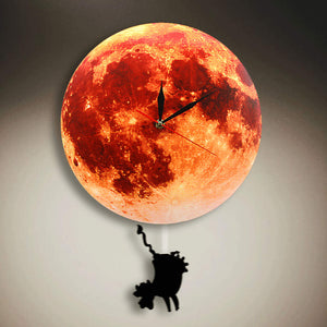 Everyday.Discount interior luminous goldcolor moon swinging pendulum wall clock vs galaxy supermoon clock interior wallclock custom designed wellness nailart deco clock wall clocks unique designed decoration analog not thicking ledlight quartz movement luminous wallclock 