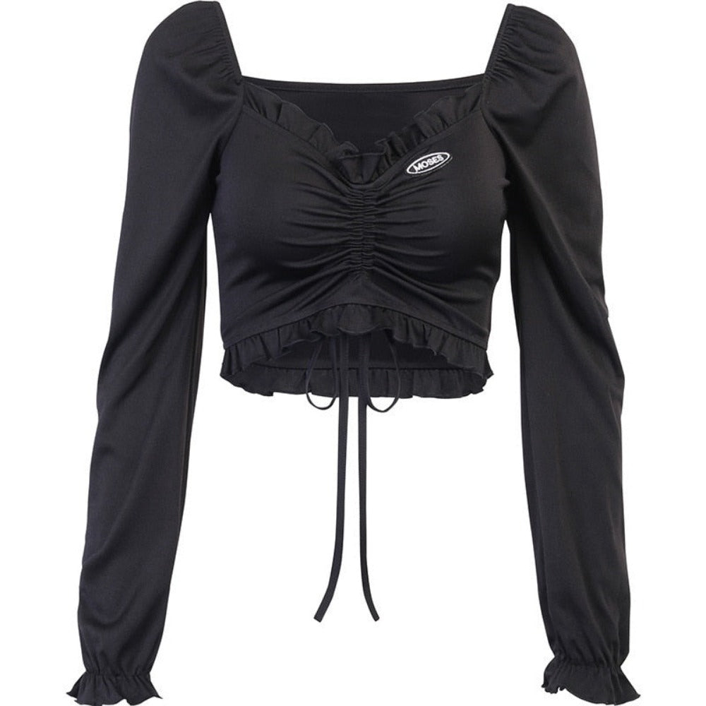 buy women's t-shirts women's croptop tiktok facebook,summer boho elastic fitted bardot bust longsleeves ruched croptop pinterest croptop for women moda ruched sleeves instagram womens clothing mesh strap satin lace gothic bodytop shoulderless wear skinny pushup shapewear everyday.discount wear with skirts heels leggings pant trousers various sizes colors boutique everyday.discount everyday free.shipping