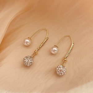 Everyday.Discount earrings for women hanging pearl crystal zirconia birds fashionable zircon inlay flower ball simulation pearls bowknot everyday wearing cheap jewelry