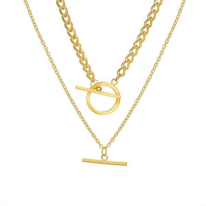 Everyday.Discount women necklaces goldcolor thick neckchain toggle clasp necklace linked circle choker charm collar good quality cheap price fashionable everyday wear jewelry  