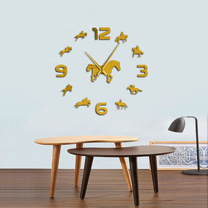 Everyday.Discount wall clock horseriding frameless wallart interior wallsticker clock giant equestrian clocks diy clock giant mural pasting wall clocks round acrylic mirror interior deco clock analog not thicking quartz movement impressive wallclock  