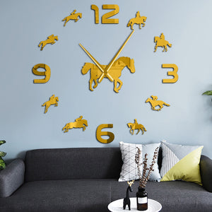 Everyday.Discount wall clock horseriding frameless wallart interior wallsticker clock giant equestrian clocks diy clock giant mural pasting wall clocks round acrylic mirror interior deco clock analog not thicking quartz movement impressive wallclock  