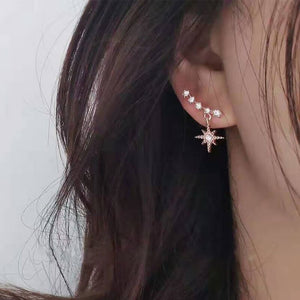Everyday.Discount crystal flower earcuff cubic zirconia earring women rhinestone jewelry