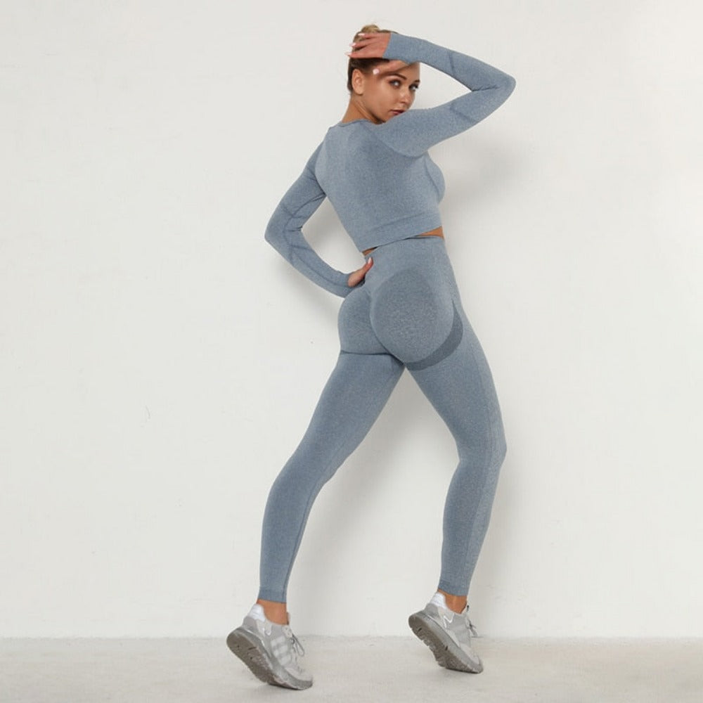 Everyday.Discount gymset seamless longsleeve sleeveless croptop squat proof pushup leggings sportset cotton blends antipilling breathable quick drying workout pushup leggings ankle-length fitnesswear vs workout yogapant leggings gymwear sportswear 