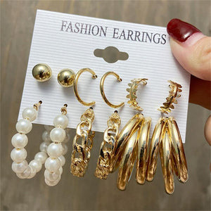 Everyday.Discount earrings for women circel hanging oversize hoops pearls teardrops pearl hanging dangle ear jewelry