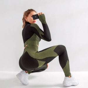 Everyday.Discount longsleeve bratop and leggings suits sportswear seamless workout gymset two pcs clothing quickdry suits sportswear seamless workout gymset women sports leggings ankle-length fitnesswear vs elastic workout gymlife yogapant leggings fitnesswear gymwear bombshell sportswear