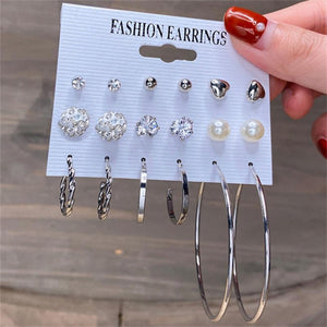 Everyday.Discount earrings for women circel hanging oversize hoops pearls teardrops pearl hanging dangle ear jewelry