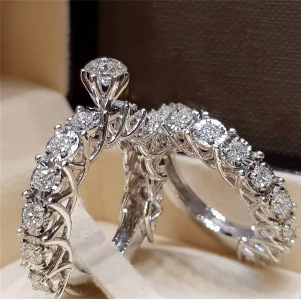 Everyday.Discount women rings spectacular cubic zirconia inlay silver color rhinestone rings crystal rings women's artificial diamond bridal street night everyday fashionable rings   