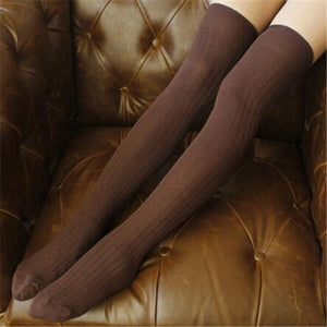 women wintertime overknee socks cable knitted lacetop stockings ✈️ free.shipping