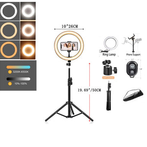 Everyday.Discount photography lights ledlight circel lighting makeup photoshoot ledlight lamps dimmable phone tripod holder Youtube photostudio lights ledlight circel lighting photographers use natural makeup looking lighting photo ledlighting lamps