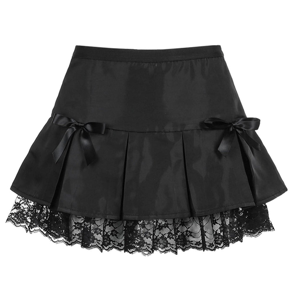 Everyday.Discount womens skirts above knee gothic style lace bottom bow ties skirt highwaist skirt for women minidress holiday everyday miniskirt women's above knee newest style latest fashionable moda 