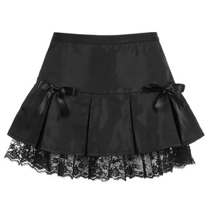 Everyday.Discount womens skirts above knee gothic style lace bottom bow ties skirt highwaist skirt for women minidress holiday everyday miniskirt women's above knee newest style latest fashionable moda 