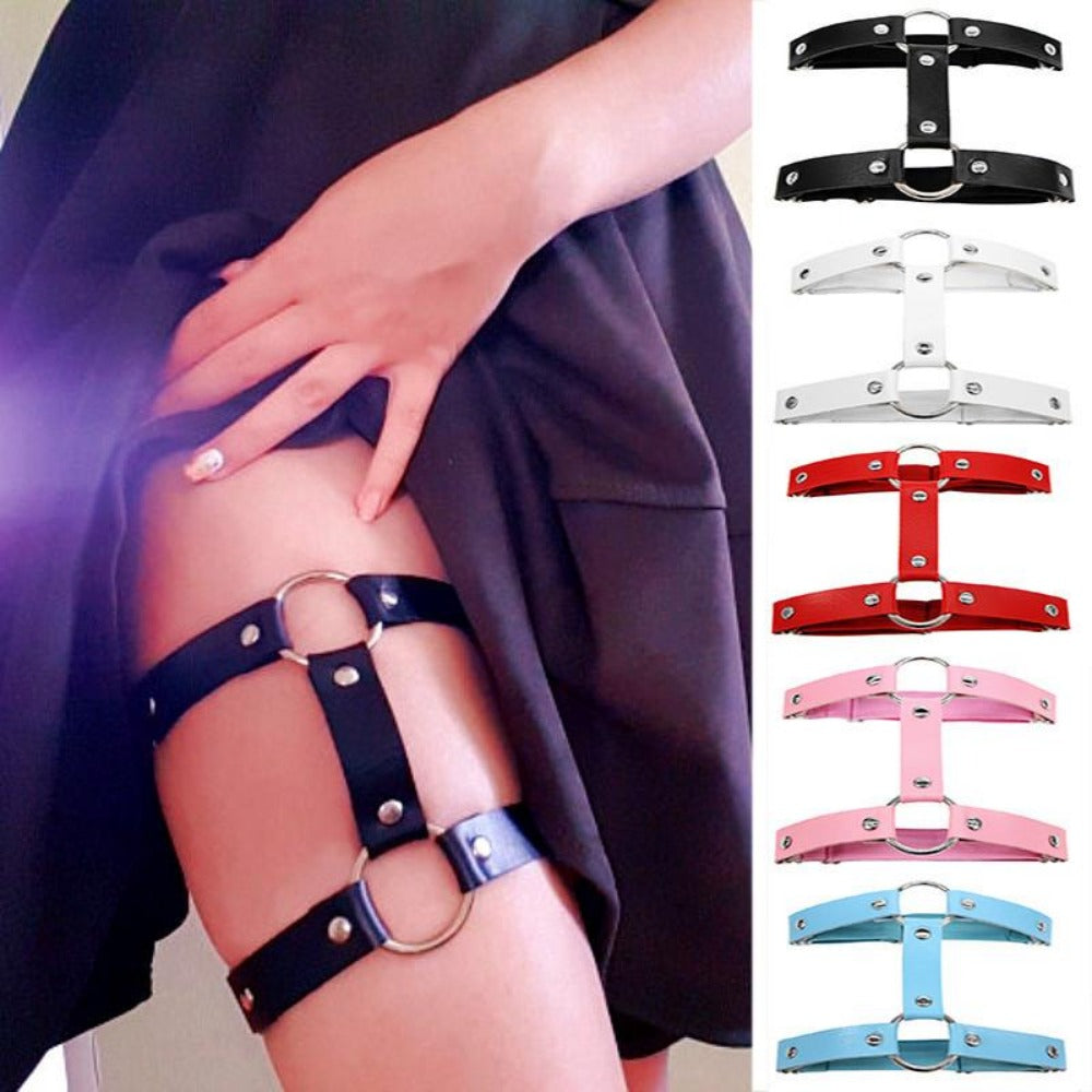 Everyday.Discount women garterbelt for legs rivets thigh harness pu leather legs suspenders womens leather pu garterbelt for legs vs for overknee stockings hasp ultrathin thights stockings legholder