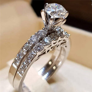 Everyday.Discount women rings spectacular cubic zirconia inlay silver color rhinestone rings crystal rings women's artificial diamond bridal street night everyday fashionable rings   