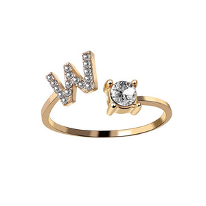 Everyday.Discount women rings cubic zirconia initial goldcolor alphabet rings romantic cubic zirconia women's cheap everyday wear rings hypoallergenic jewelry  