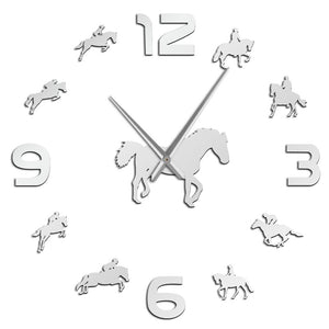 Everyday.Discount wall clock horseriding frameless wallart interior wallsticker clock giant equestrian clocks diy clock giant mural pasting wall clocks round acrylic mirror interior deco clock analog not thicking quartz movement impressive wallclock  