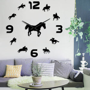 Everyday.Discount wall clock horseriding frameless wallart interior wallsticker clock giant equestrian clocks diy clock giant mural pasting wall clocks round acrylic mirror interior deco clock analog not thicking quartz movement impressive wallclock  