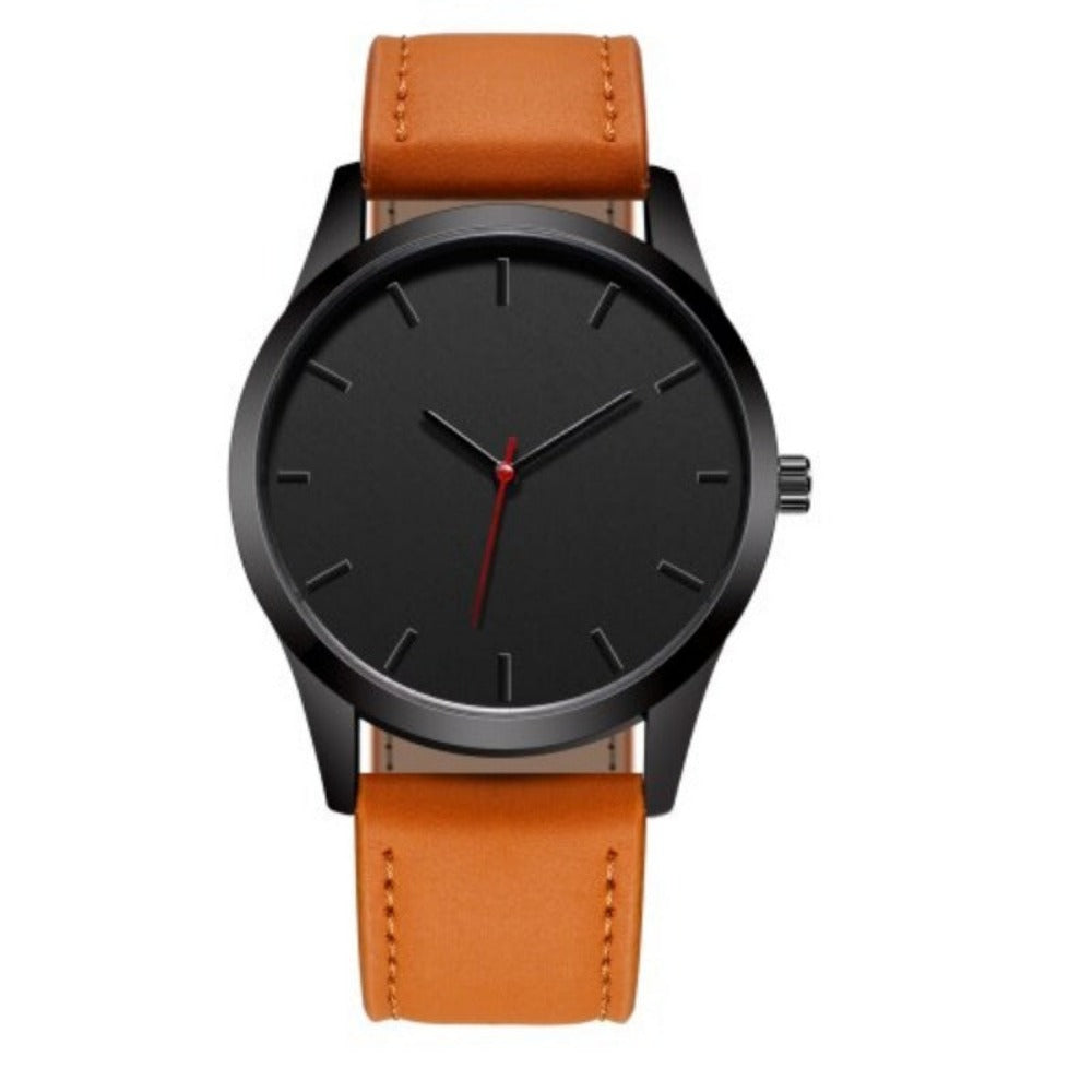 Everyday.Discount men's watches leather strap analog quarts everyday wear wristwatch