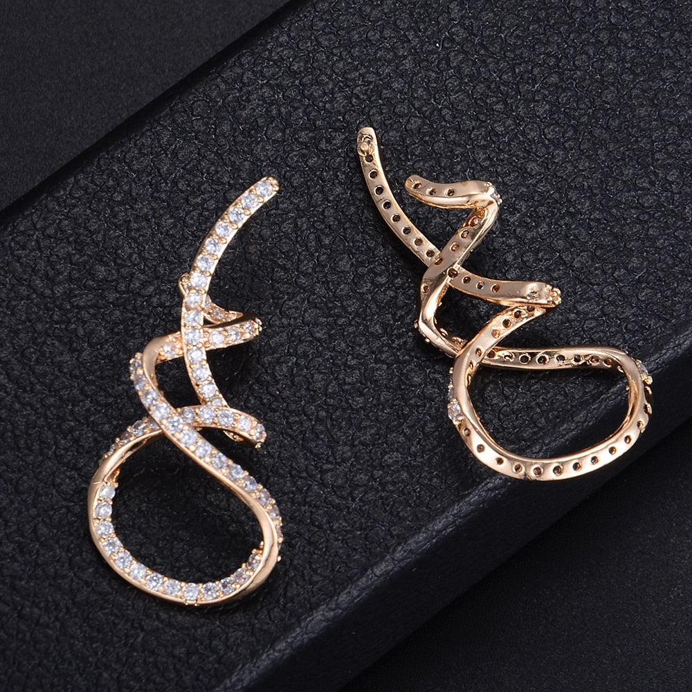 EveryDay.Discount luxury geometry earrings geometry mirco paved zirconia jewelry for women ear rings material carat zirconia diamond earrings for women