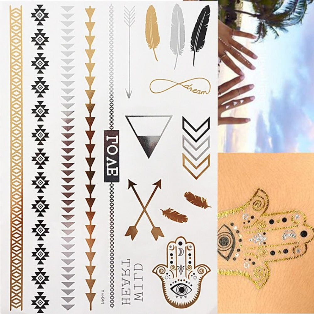 Everyday.Discount women's sparkle goldcolor maori inktattoo upperarm wrist breast vs above knee legs makeup decal cheap price mythical cute temporary inka style tribal exclusive coverup cute balm brow behind ear drawings armsleeve floral sleeves under above eyes heart ringfinger tattooart 