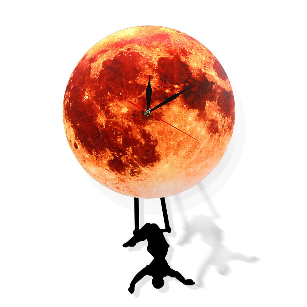 Everyday.Discount interior luminous goldcolor moon swinging pendulum wall clock vs galaxy supermoon clock interior wallclock custom designed wellness nailart deco clock wall clocks unique designed decoration analog not thicking ledlight quartz movement luminous wallclock 