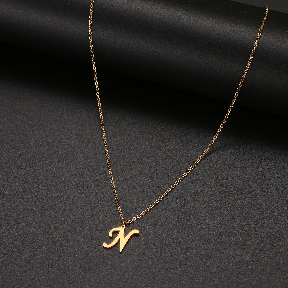 Everyday.Discount women necklaces alphabet initial pendants personalised stainless necklace good quality cheap prices women fashionable everyday wear