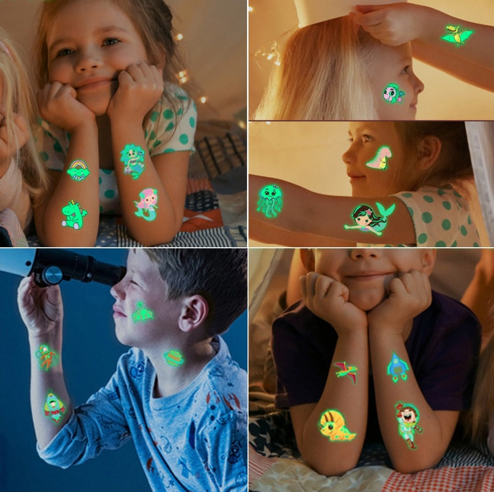 Everyday.Discount kids luminous glowing into dark decals temporary unicorn children decal cheap price cute dinosaur mermaid inicorn starry sky moon fishes turtle planes butterflies glowing decals for children