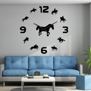 Everyday.Discount wall clock horseriding frameless wallart interior wallsticker clock giant equestrian clocks diy clock giant mural pasting wall clocks round acrylic mirror interior deco clock analog not thicking quartz movement impressive wallclock  