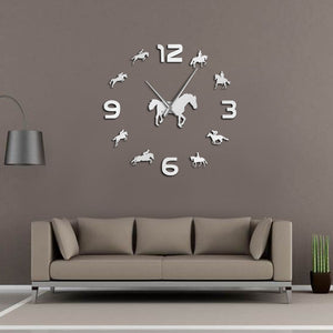 Everyday.Discount wall clock horseriding frameless wallart interior wallsticker clock giant equestrian clocks diy clock giant mural pasting wall clocks round acrylic mirror interior deco clock analog not thicking quartz movement impressive wallclock  