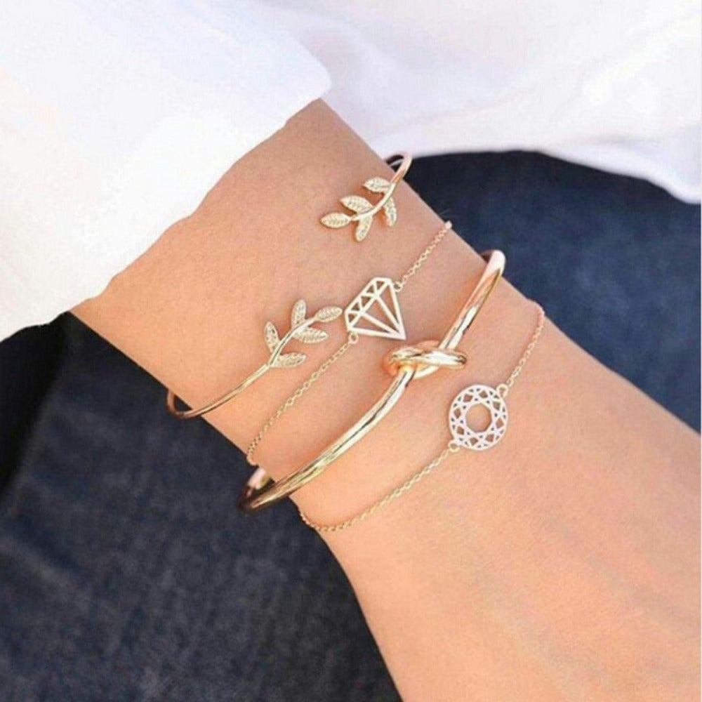 Everyday.Discount cheap women's bracelets multilayer bohemian charm boho stone beads chains bangle boho jewelry adjustable various styles 