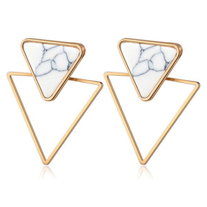 geometric women earrings asymetric dangles triangle ear jewelry ✈️ free.shipping