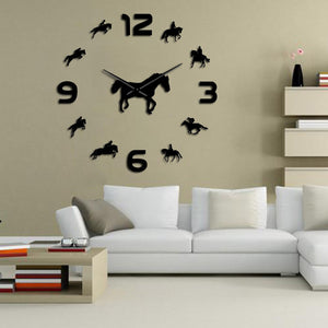 Everyday.Discount wall clock horseriding frameless wallart interior wallsticker clock giant equestrian clocks diy clock giant mural pasting wall clocks round acrylic mirror interior deco clock analog not thicking quartz movement impressive wallclock  