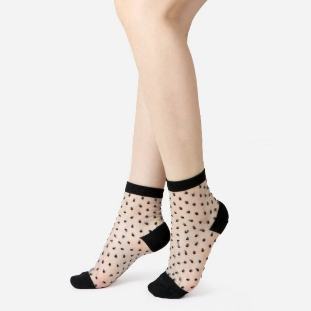 Everyday.Discount socks for women nylonic socks heels halfsocks socks polkadots spandex invisible transparent sheer ankle socks tights toesocks thin compression socks ankle length 