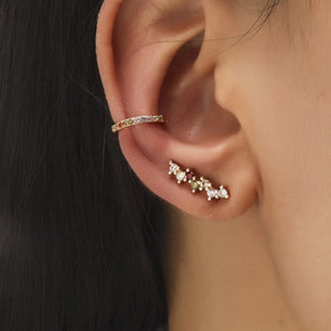 Everyday.Discount women earrings cuff ear climber tiny earring crystal inlay crystal flower earcuff cubic zirconia earrings for women rhinestone jewelry