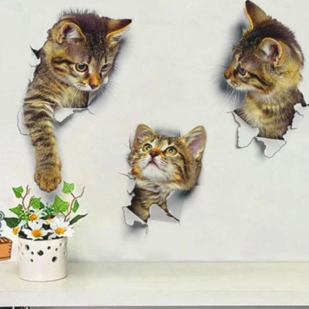 EveryDay.Discount interior mural cats wallstickers cat interior decoration decals adhesive kitchen furniture toilets cafe coffeecorner windows realistic wall ceiling cheap price cute personalized kitty decals