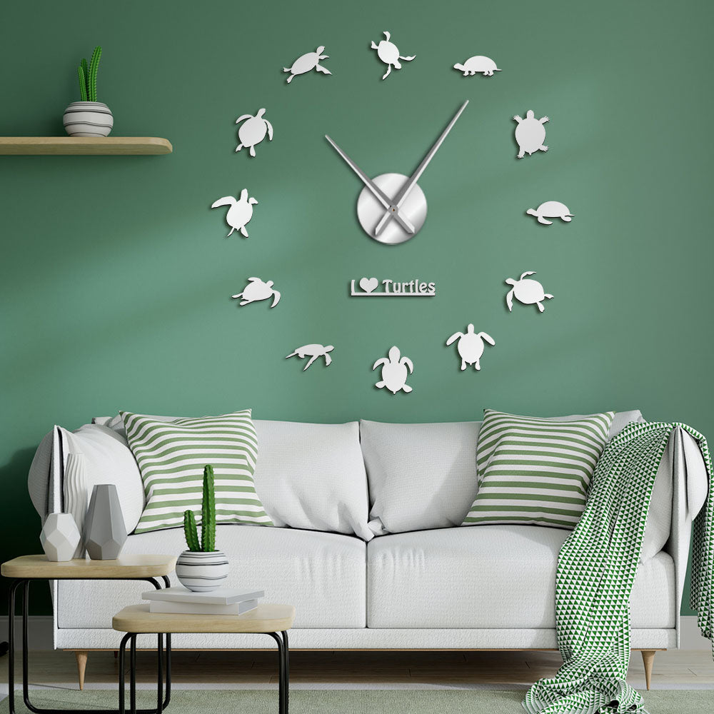 Everyday.Discount wall clocks ilove turtles wallart interior wallsticker clock giant frameless diy pasting turtle clocks acrylic mirror wallart interior deco wall mounted interior analog not thicking quartz movement impressive wallclock  