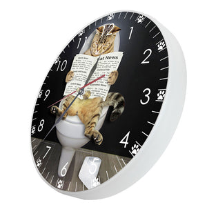 Everyday.Discount interior clock creative cat sitting wall clocks adorable cat read newspaper toiletseat clocks interior wallclock custom designed analog not thicking ledlight quartz movement frameless luminous wallclock 