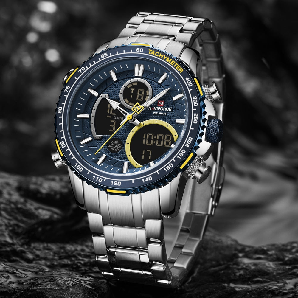 Everyday.Discount men's watches stainless chronograph analog quartz wristwatch everyday wear wristwatches